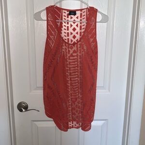 Orange sheer tank